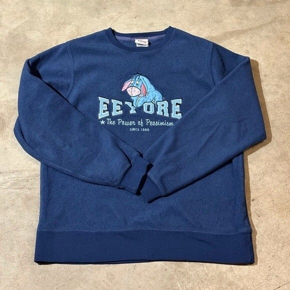 Disney Eeyore Fleece Crewneck Sweater Sweatshirt Size Small - Picture 3 of 7